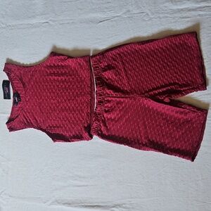 Red bikers and crop tank top set small